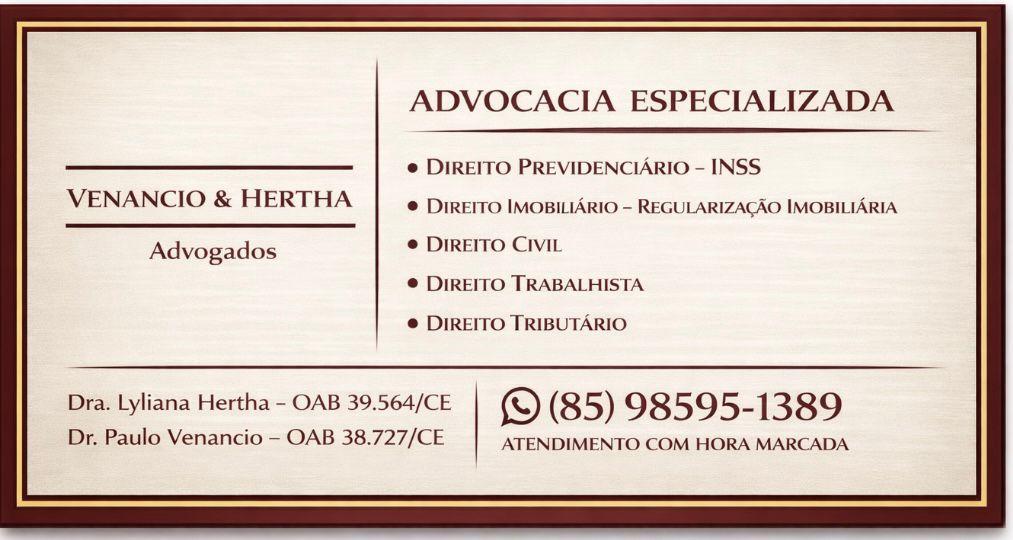 Placa do escritório Venancio & Hertha Advogados